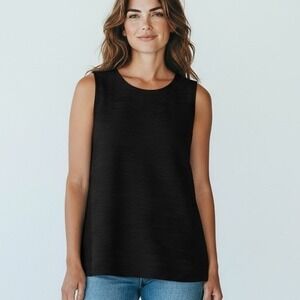 Calvin Klein Black Textured Sleeveless Tank Top Blouse Plus Size 2X